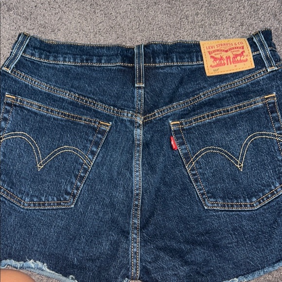 Levi's Blue Jean Shorts Distressed Cut-Off Style - Picture 2 of 4